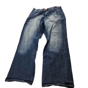 Akademiks Mens Jeans 38x36 Blue Denim Embroidered Baggy Hip Hop Y2K A38P36 ENZ